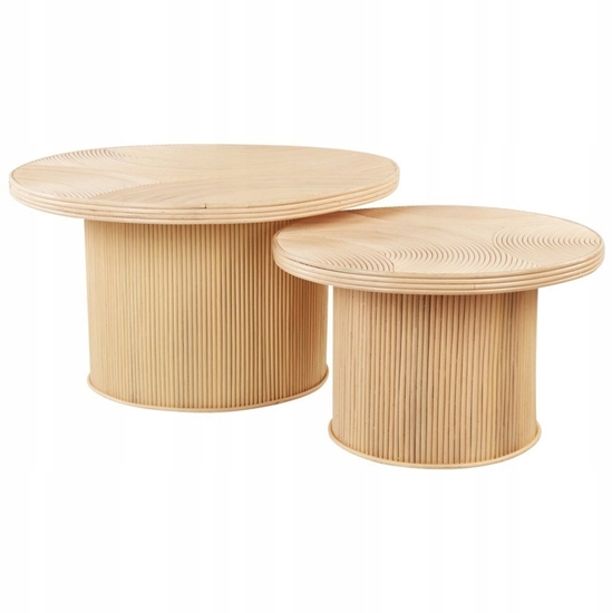 Изображение Beliani Zestaw 2 stolików kawowych rattanowych naturalny ILIOS