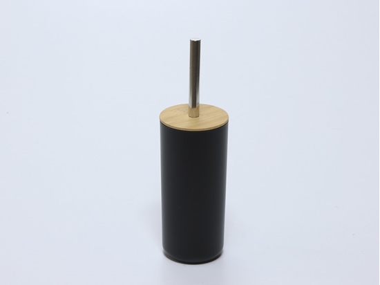 Изображение Black bamboo plastic toilet brush holder, 36.5×9.2×9.2 cm, 12906, Berilo