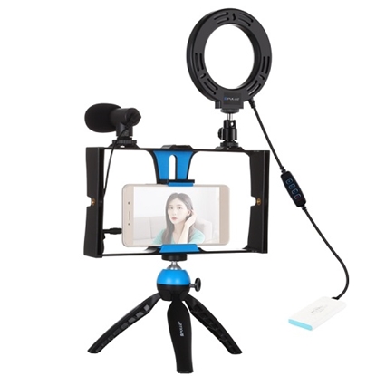 Picture of Blogging Smartphone Video Rig (LED Ring Light, Tripod Mount, Phone Holder, Mic)