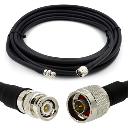 Attēls no BNC Male to N Male 25m Flexible Coaxial Cable — LMR400 UF UltraFlex equivalent