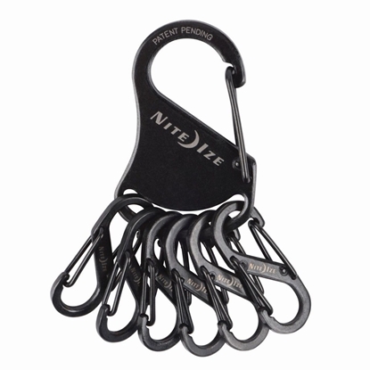 Изображение Breloczek Nite-Ize KeyRack + 6x micro karabiczyk stal nierdzewna czarny (KRS-03-01)