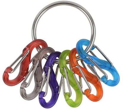 Изображение Breloczek Nite-Ize Keyring+ 6 x micro karabiczyk, plastik, kolorowy (KRG2-11-R3)