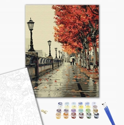Picture of BRUSHME Malowanie po numerach , 40x50 cm, jesienny bulwar, 1 szt., w pudeku