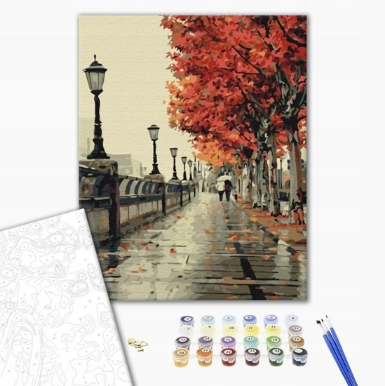 Picture of BRUSHME Malowanie po numerach , 40x50 cm, jesienny bulwar, 1 szt., w pudeku