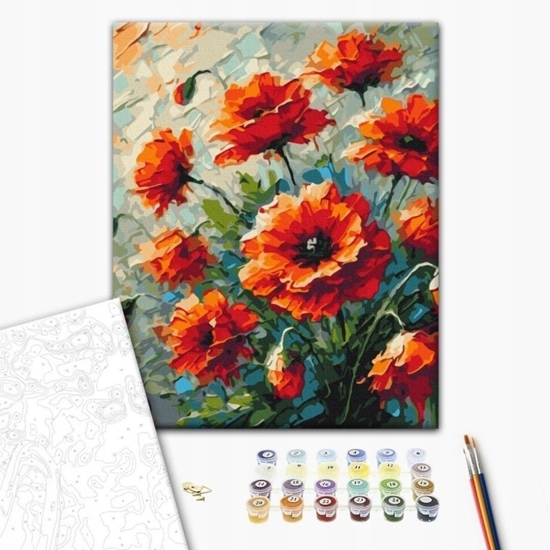 Picture of BRUSHME Malowanie po numerach , 40x50 cm, maki, 1 szt., w pudeku