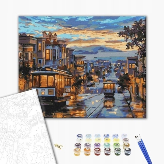 Picture of BRUSHME Malowanie po numerach , 40x50 cm, miasto w farbach deszczu, 1 szt., w pudeku