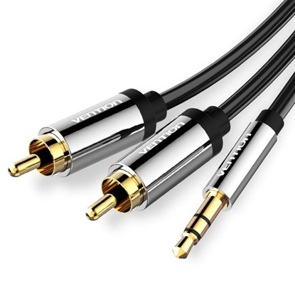 Attēls no CABLE AUDIO 3.5MM TO 2XRCA/2M BCFBH VENTION