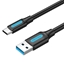 Изображение CABLE USB3.0 TO USB-C MALE/2M BLACK COZBH VENTION