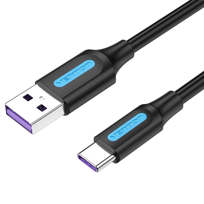 Attēls no CABLE USB-C TO USB2.0/1M PVC BLACK CORBF VENTION