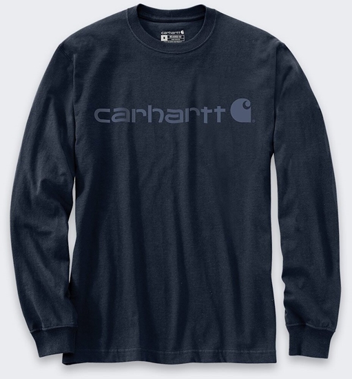 Picture of Carhartt Koszulka Carhartt Dearborn Relaxed LS Logo NAVYDAR