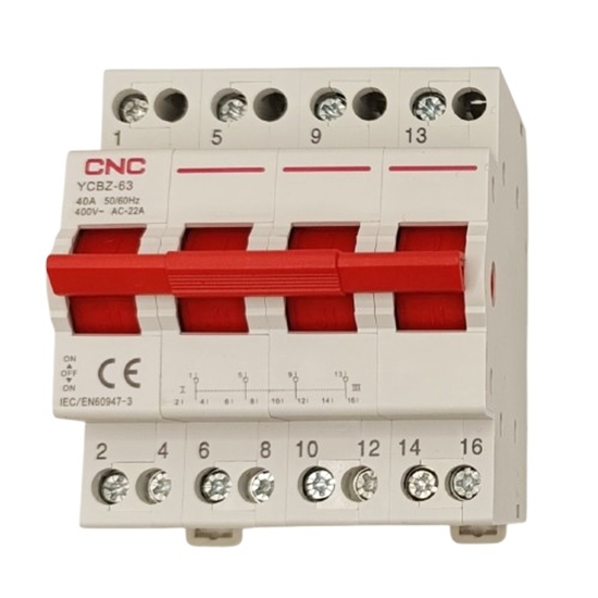 Picture of Changeover Switch CNC YCBZ-40, 4P, 40A, 1-0-2