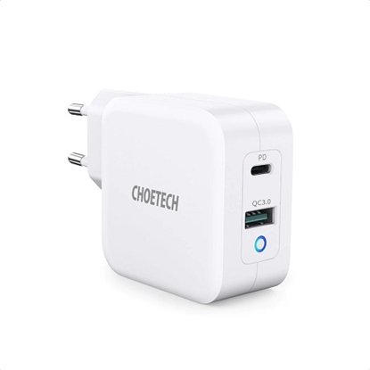 Picture of Charger CHOETECH GaN USB Type-C, Type-A: 65W, PD, QC