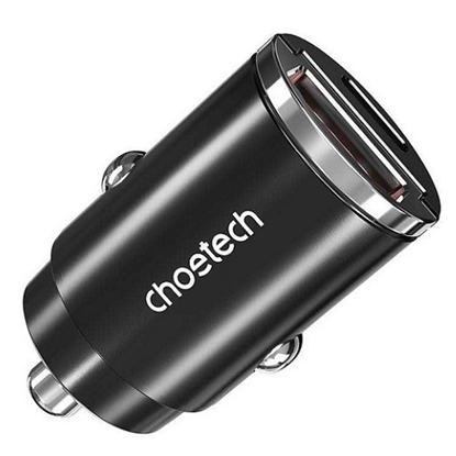 Picture of Charger CHOETECH USB-C, USB-A: 12-24V, 30W, QC3.0+ PD3.0