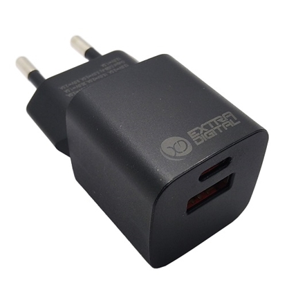 Picture of Charger EXTRA DIGITAL GaN USB Type-C, USB Type-A: 30W, PPS