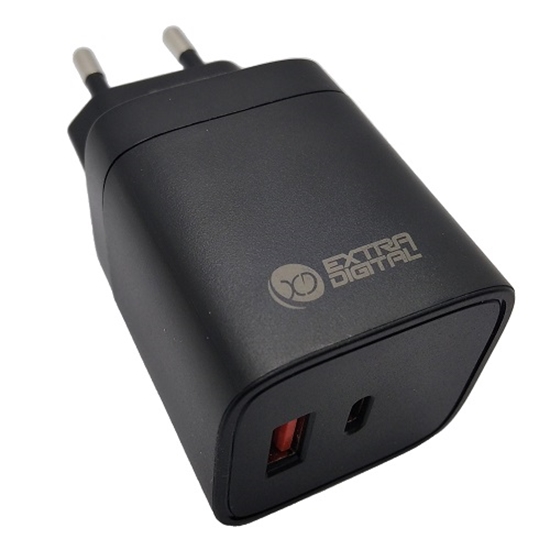 Picture of Charger EXTRA DIGITAL GaN USB Type-C, USB Type-A: 45W, PPS