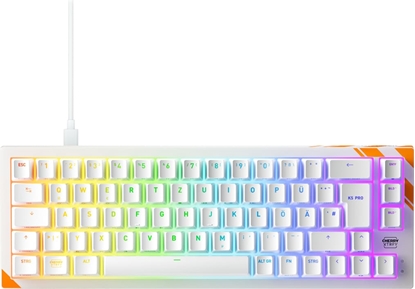 Picture of Cherry K5 PRO TMR COMPACT tastatūra Speļu USB QWERTZ Vācu Oranžs, Balts