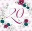 Picture of Clear Creation Karnet Swarovski kwadrat Urodziny 20 kwiaty