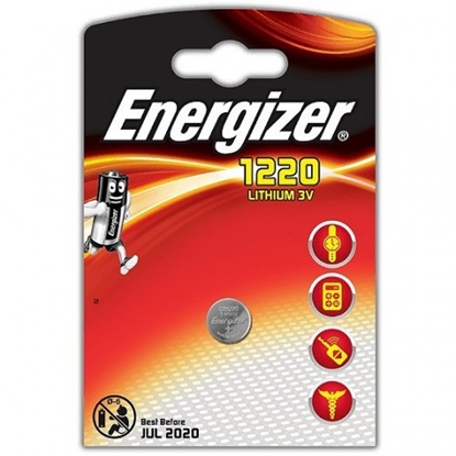 Attēls no CR1220 baterijas 3V Energizer litija 1220 iepakojumā 1 gb.