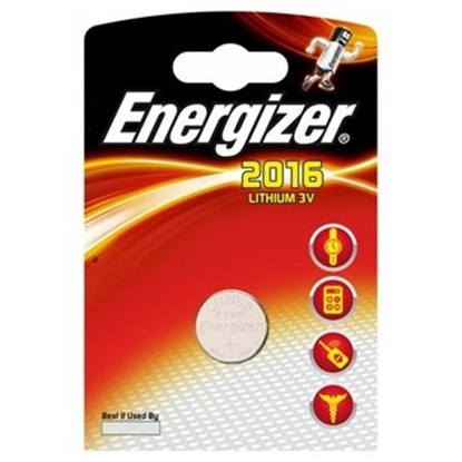 Picture of CR2016 baterijas 3V Energizer litija 2016 iepakojumā 1 gb.