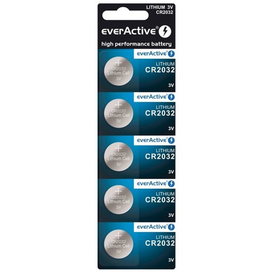 Picture of CR2032 baterijas 3V everActive litija - iepakojumā 5 gb.