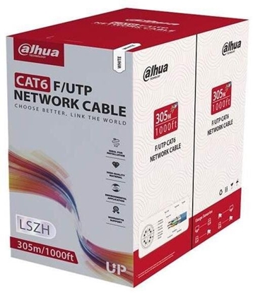 Attēls no Dahua Technology CABLE CAT6 UTP 305M WHITE/PFM923I-6FN-CD-WHITE DAHUA PFM923I-6FN-CD-WHITE (6939554981715)