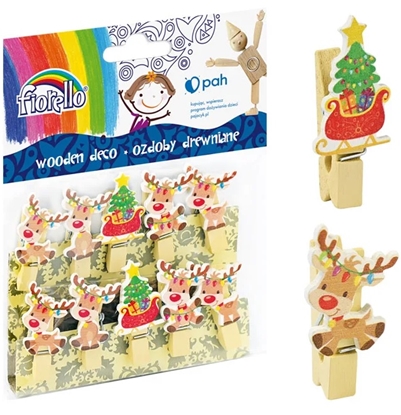 Picture of Dekors Ziemassvētku 44x23 mm knaģis koka 10gab.