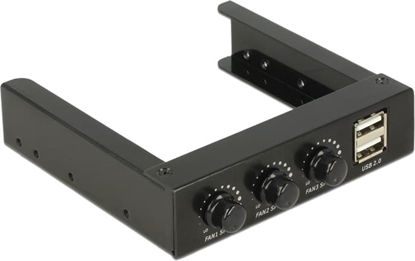 Attēls no Delock 3.5″ Front Panel > 2 x USB 2.0 and fan control