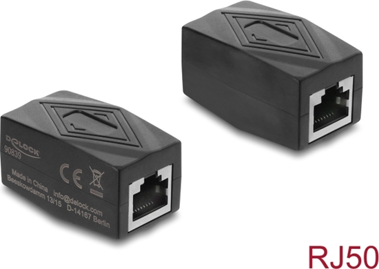 Picture of Delock Adapter Coupler RJ50 jack to jack shielded black