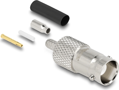 Attēls no Delock BNC jack for crimping RG-174 / RG-316 with matching shrink tube