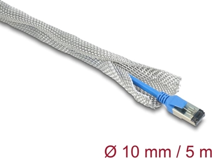 Attēls no Delock Braided Sleeve for EMC shielding self-closing 5 m x 10 mm