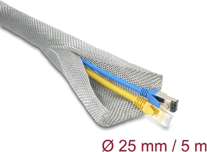 Attēls no Delock Braided Sleeve for EMC shielding self-closing 5 m x 25 mm