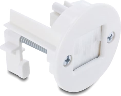 Attēls no Delock Cable Bushing with brush for wall mounting / desktop mounting white
