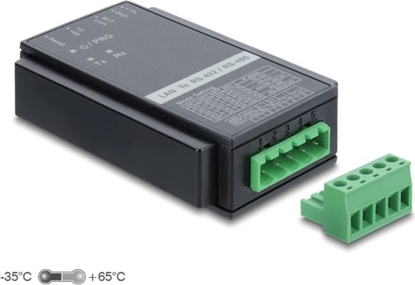 Attēls no Delock Converter Ethernet LAN TCP/IP RJ45 to RS-485/RS-422 terminal block with surge protection