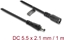 Picture of Delock DC Extension Cable 5.5 x 2.1 mm male to female with bayonet lock 18 AWG 1 m black