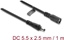 Attēls no Delock DC Extension Cable 5.5 x 2.5 mm male to female with bayonet lock 18 AWG 1 m black