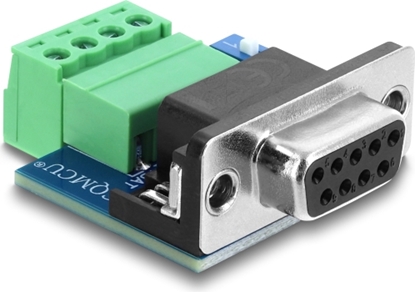 Изображение Delock D-Sub 9 pin female to 4 pin Terminal Block Adapter with DIP switch and 120 ohm terminating resistor for CAN / LIN