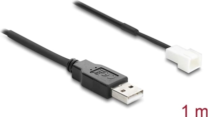 Изображение Delock Fan Cable USB 2.0 Type-A male to 3 pin (2 pins connected) fan connector male 1 m