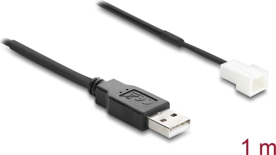 Изображение Delock Fan Cable USB 2.0 Type-A male to 3 pin (2 pins connected) fan connector male 1 m