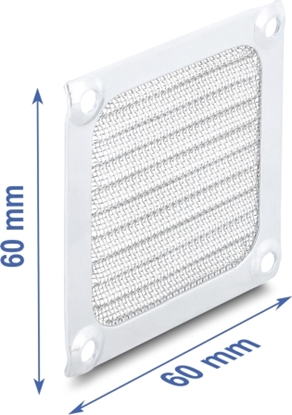 Изображение Delock Fan Grill 60 x 60 mm aluminum – fan dust filter with stainless steel filter mesh