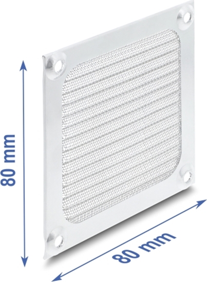 Изображение Delock Fan Grill 80 x 80 mm aluminum – fan dust filter with stainless steel filter mesh
