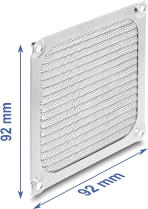 Изображение Delock Fan Grill 92 x 92 mm aluminum – fan dust filter with stainless steel filter mesh
