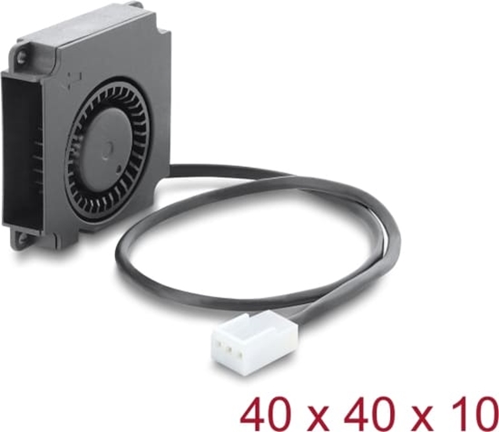 Изображение Delock Radial Fan / Blower Fan 12 V DC 40 x 40 x 10 mm with 3 pin fan connector, black