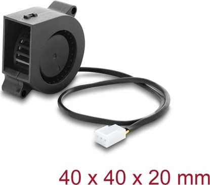 Изображение Delock Radial Fan / Blower Fan 12 V DC 40 x 40 x 20 mm with 3 pin fan connector, black