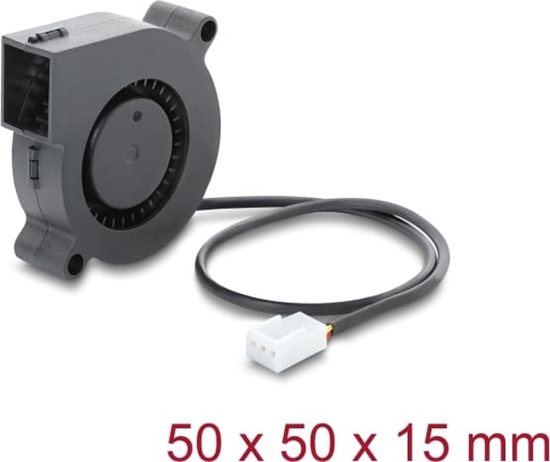 Изображение Delock Radial Fan / Blower Fan 12 V DC 50 x 50 x 15 mm with 3 pin fan connector, black