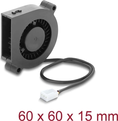 Изображение Delock Radial Fan / Blower Fan 12 V DC 60 x 60 x 15 mm with 3 pin fan connector, black