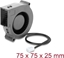 Изображение Delock Radial Fan / Blower Fan 12 V DC 75 x 75 x 25 mm with 3 pin fan connector, black