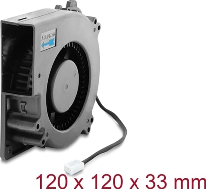 Attēls no Delock Radiallüfter / Lüftergebläse 12 V DC 120 x 120 x 33 mm mit 3-Pin Lüfteranschluss, schwarz