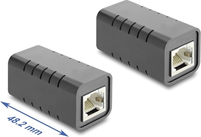 Attēls no Delock RJ45 Coupler jack to jack Cat.6A shielded black