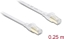 Изображение Delock RJ45 Flat Patch Cable Cat.8.1 U/FTP up to 40 Gbps 0.25 m white