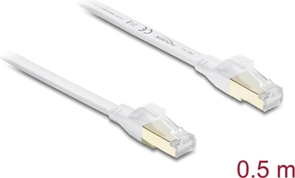 Attēls no Delock RJ45 Flat Patch Cable Cat.8.1 U/FTP up to 40 Gbps 0.5 m white